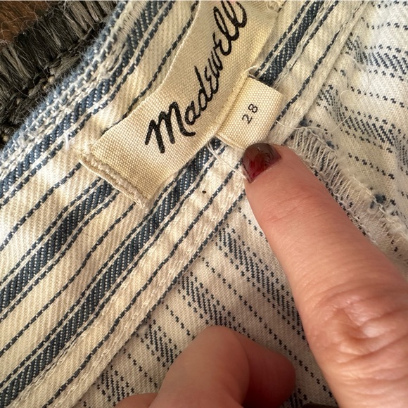 Madewell Emmet Indigo Wide Leg Crop Striped jean, 28 - Picture 4 of 10